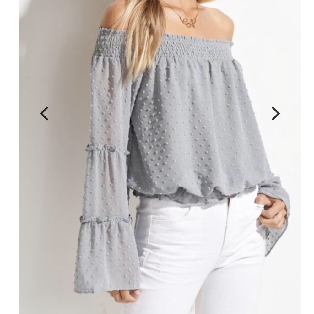 Blue off the shoulder top